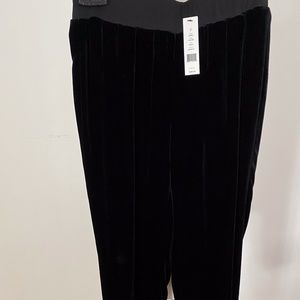 Theory Black Velvet Joggers Size 00-0 Brand New